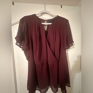 Lightly worn burgundy blouse from Lane Bryant